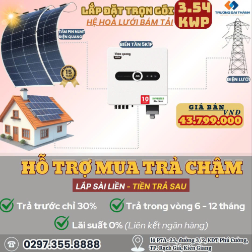 Hệ Thống Điện Năng Lượng Mặt Trời 3.54KWP - 1 Pha