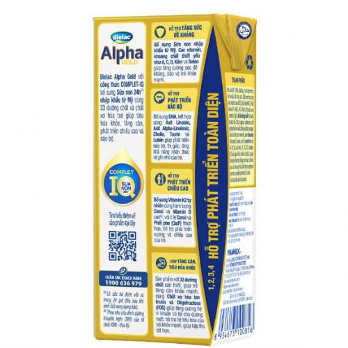 Sữa Bột Pha Sẵn Dielac  Alpha Gold 180ml (Trên 1 Tuổi)