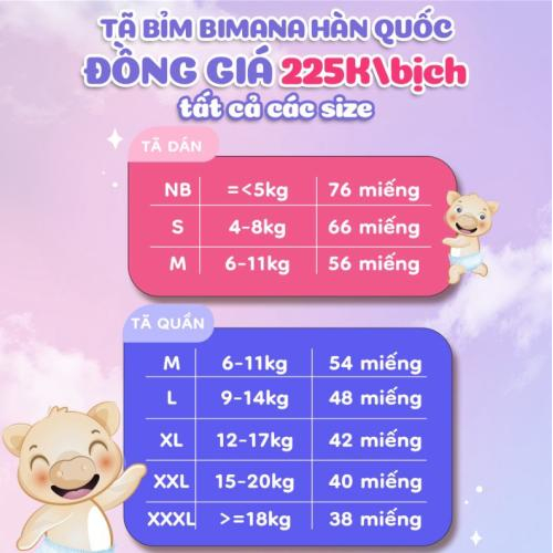 Tã Quần Bimana Hàn Quốc size M